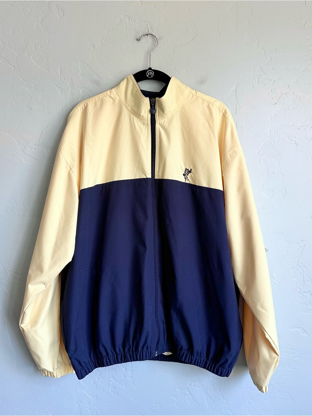 NWT Ashworth Weather Systems Yellow Navy Windbreaker Full Zip Jacket Men Medium